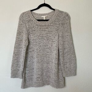 Eileen Fisher rustic twisted tape bateau neck sweater women’s XS extra small tan